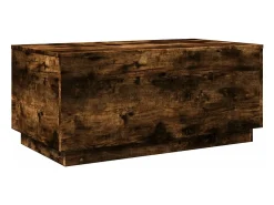 New Mesa de centro com luzes LED 90x50x40 cm carvalho fumado PT187059 Castanho
