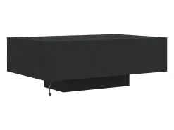 Online vidaxl Mesa de centro com luzes LED 85x55x31 cm Preto