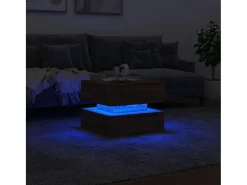 Mesa De Centro* Mesa de centro com luzes LED 50x50x40 cm carvalho PT140936 Castanho