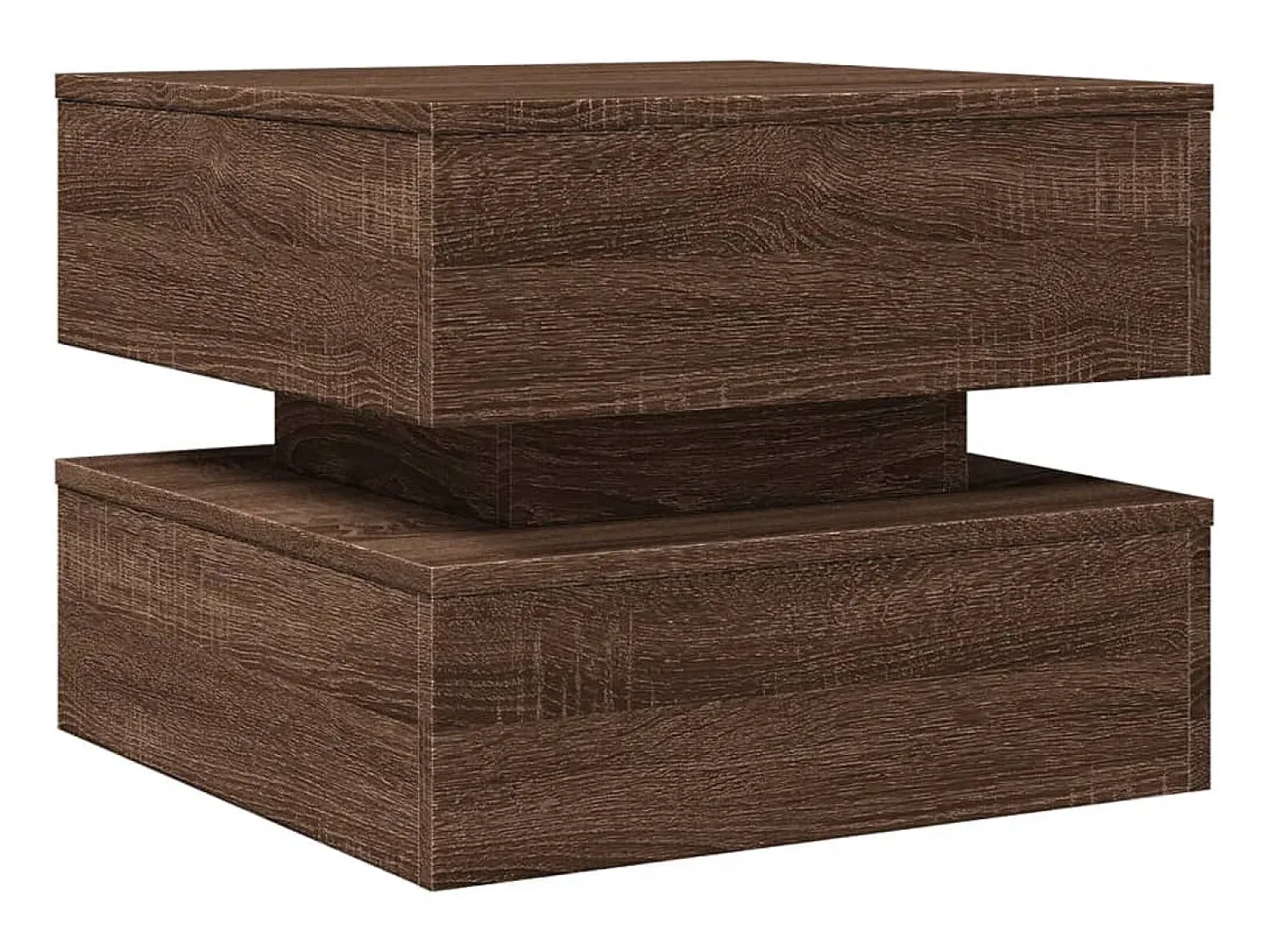 Mesa De Centro* Mesa de centro com luzes LED 50x50x40 cm carvalho PT140936 Castanho