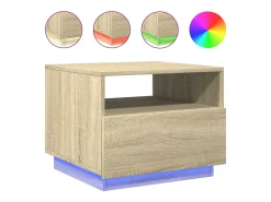 Mesa de centro com luzes LED 50x49x40 cm carvalho sonoma PT759228^ Mesa De Centro