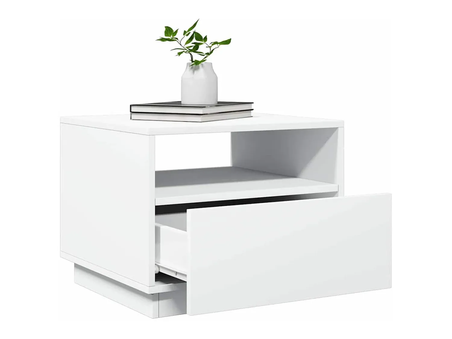 Mesa De Centro|vidaxl Mesa de centro com luzes LED 50x49x40 cm Branco