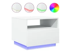 Mesa De Centro|vidaxl Mesa de centro com luzes LED 50x49x40 cm Branco
