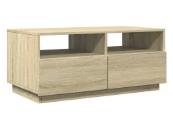 Best Mesa de centro com luzes LED 90x49x40 cm carvalho sonoma PT447007 Castanho