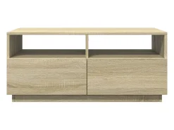 Best Mesa de centro com luzes LED 90x49x40 cm carvalho sonoma PT447007 Castanho