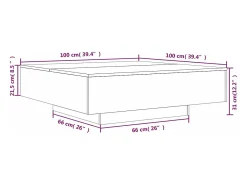 Mesa De Centro*vidaxl Mesa de centro com luzes LED 100x100x31 cm Branco