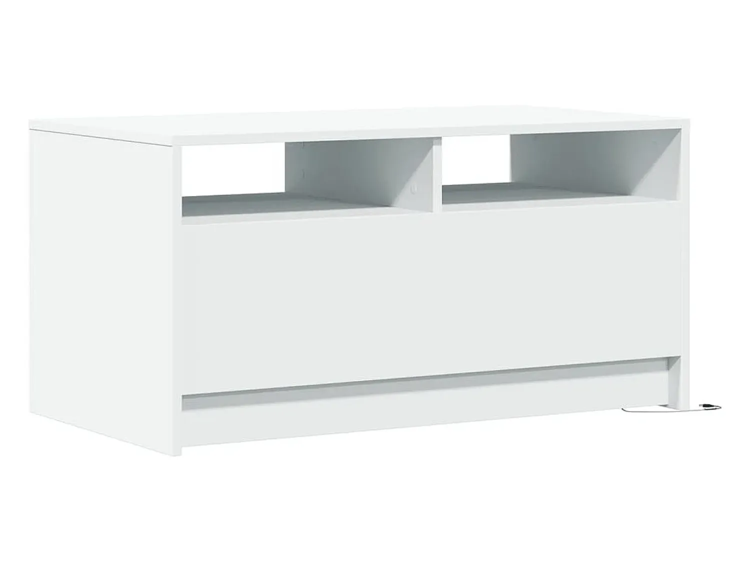 Best vidaxl Mesa de centro com luzes LED derivados de madeira Branco