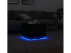 Mesa De Centro* Mesa de centro com luzes LED 50x50x40 cm PT674055 Preto