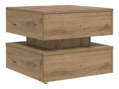 vidaxl Mesa de centro com luzes LED 50x50x40 cm carvalho artisiano^ Mesa De Centro