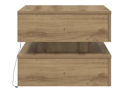 vidaxl Mesa de centro com luzes LED 50x50x40 cm carvalho artisiano^ Mesa De Centro
