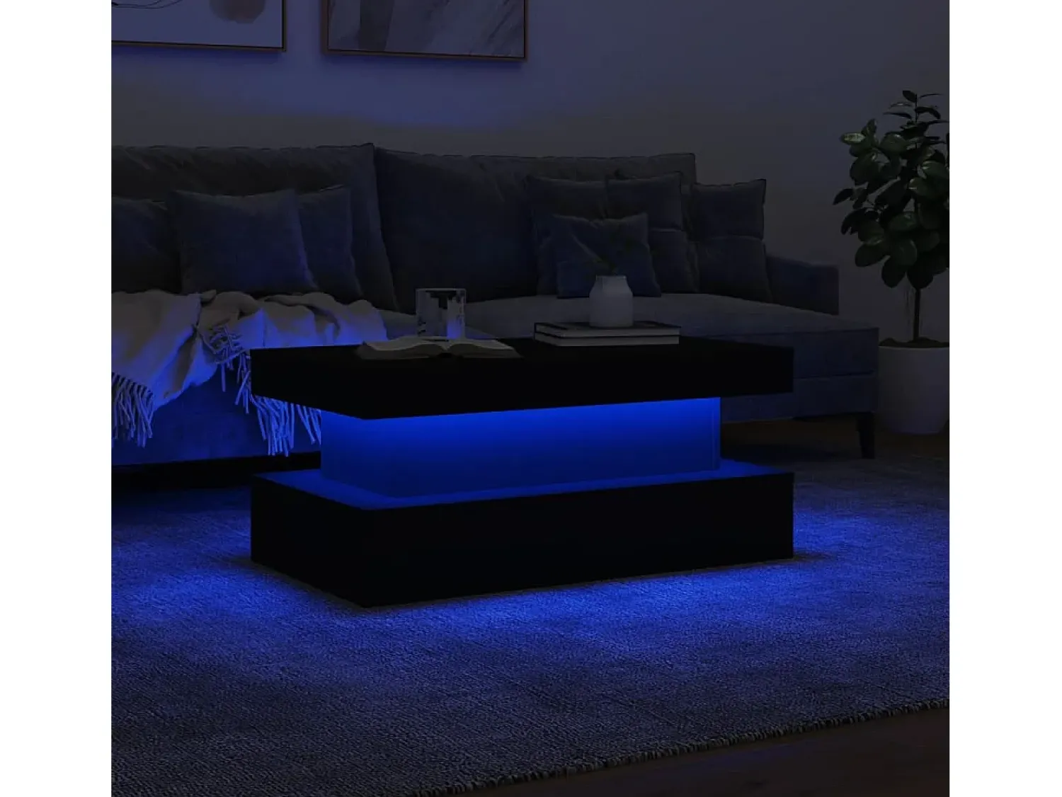 Mesa De Centro|vidaxl Mesa de centro com luzes LED 90x50x40 cm Branco