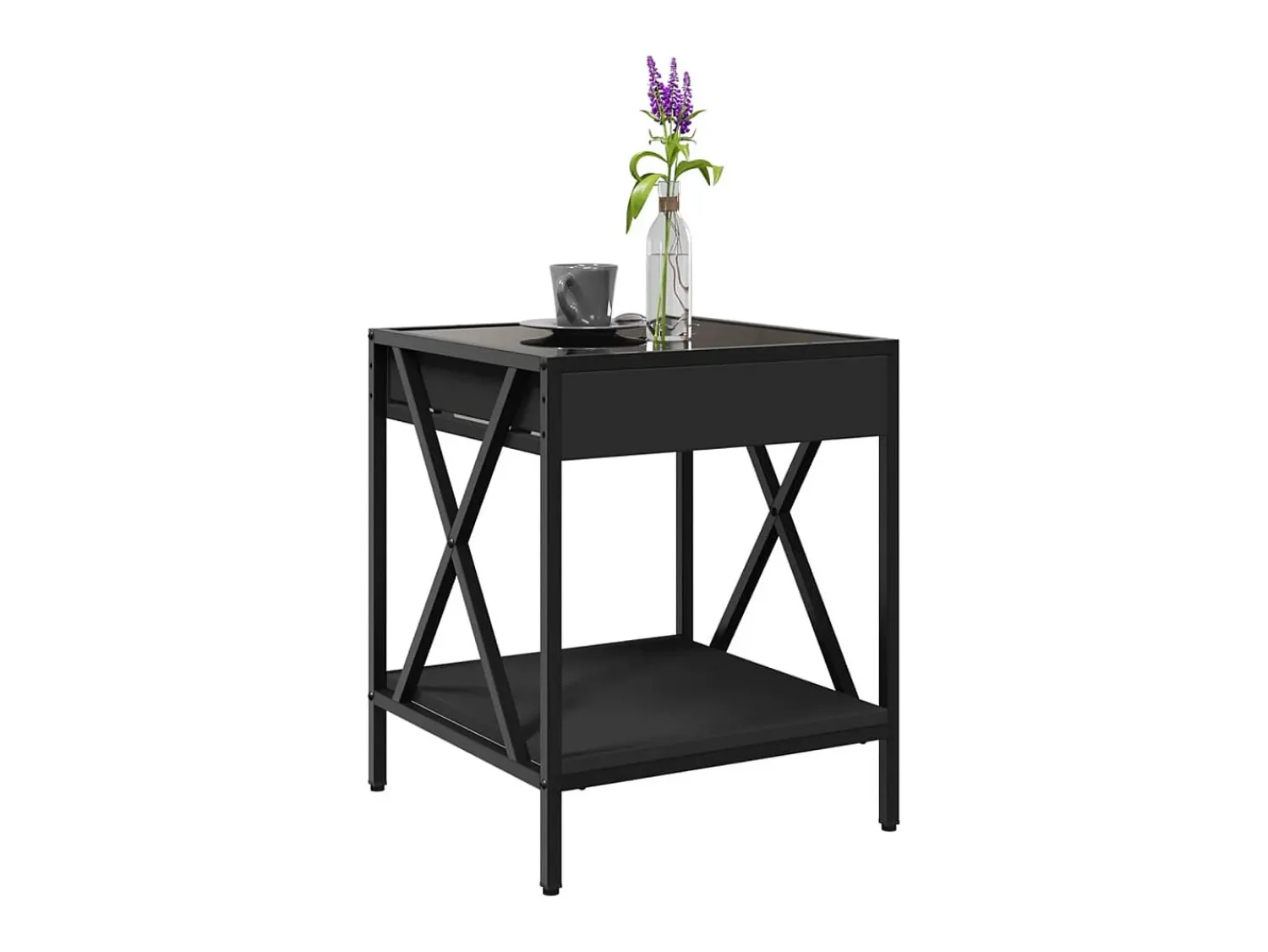 Mesa De Centro|vidaxl Mesa de centro com luzes LED Infinity 40x40x49 cm Preto