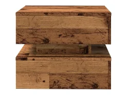vidaxl Mesa de centro com luzes LED 50x50x40 cm madeira velha^ Mesa De Centro