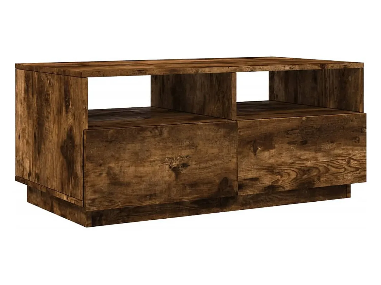 Mesa de centro com luzes LED 90x49x40 cm carvalho fumado PT433537^ Mesa De Centro