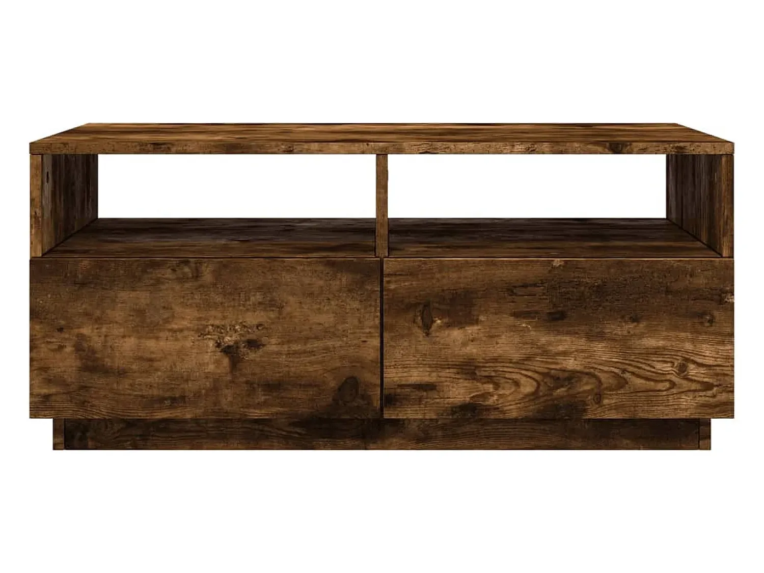 Mesa de centro com luzes LED 90x49x40 cm carvalho fumado PT433537^ Mesa De Centro
