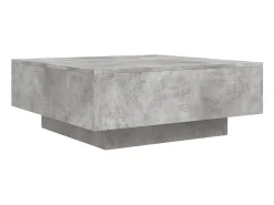 Mesa De Centro* Mesa de centro com luzes LED 80x80x31 cm cimento PT857585 Cinzento