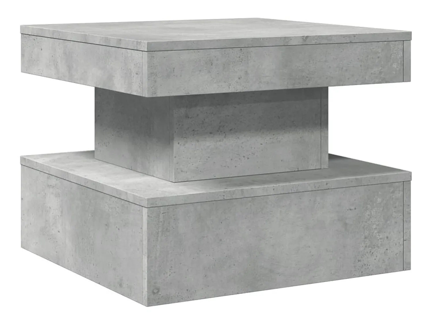 Mesa De Centro| Mesa de centro com luzes LED 50x50x40 cm cimento PT138898 Cinzento