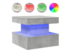 Mesa De Centro| Mesa de centro com luzes LED 50x50x40 cm cimento PT138898 Cinzento