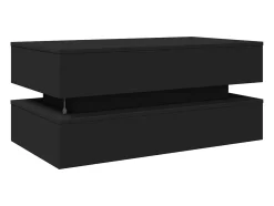 New vidaxl Mesa de centro com luzes LED 90x50x40 cm Preto