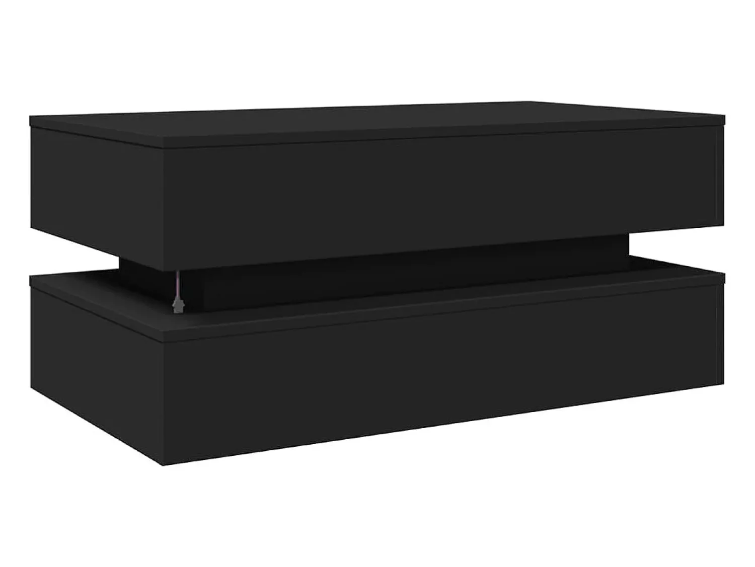 New vidaxl Mesa de centro com luzes LED 90x50x40 cm Preto