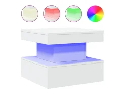 Mesa De Centro|vidaxl Mesa de centro com luzes LED 50x50x40 cm Branco