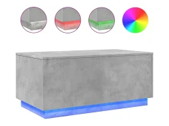 Mesa de centro com luzes LED 90x50x40 cm cimento PT290970^ Mesa De Centro