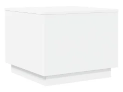 Mesa De Centro| Mesa de centro com luzes LED 50x50x40 cm PT426564 Branco