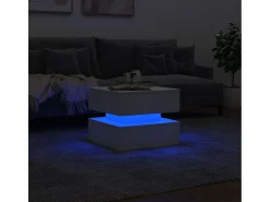 Mesa De Centro| Mesa de centro com luzes LED 50x50x40 cm PT748366 Branco