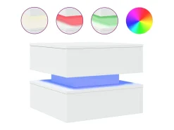 Mesa De Centro| Mesa de centro com luzes LED 50x50x40 cm PT748366 Branco