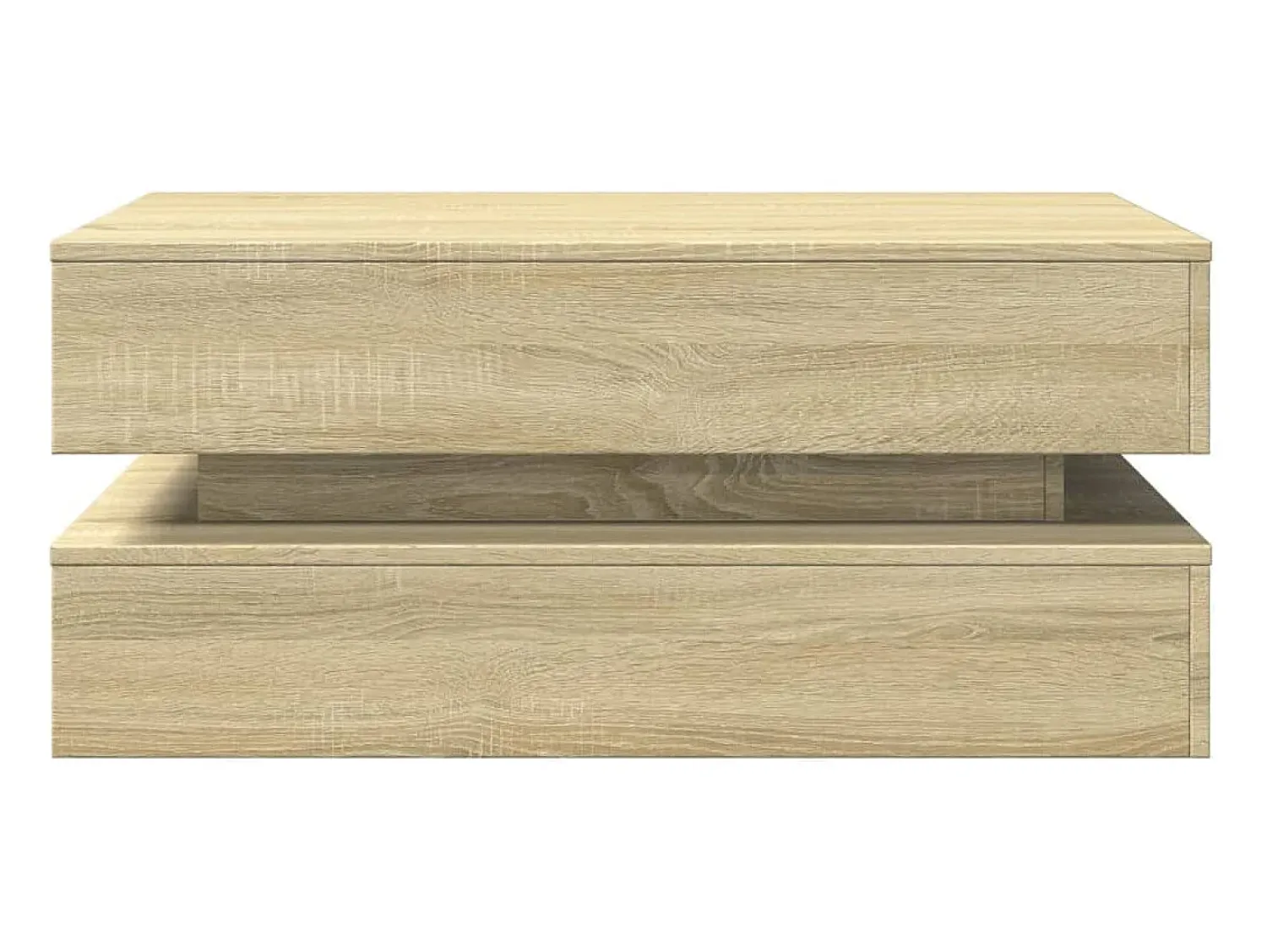Mesa De Centro|vidaxl Mesa de centro com luzes LED 90x50x40 cm carvalho sonoma Natural claro