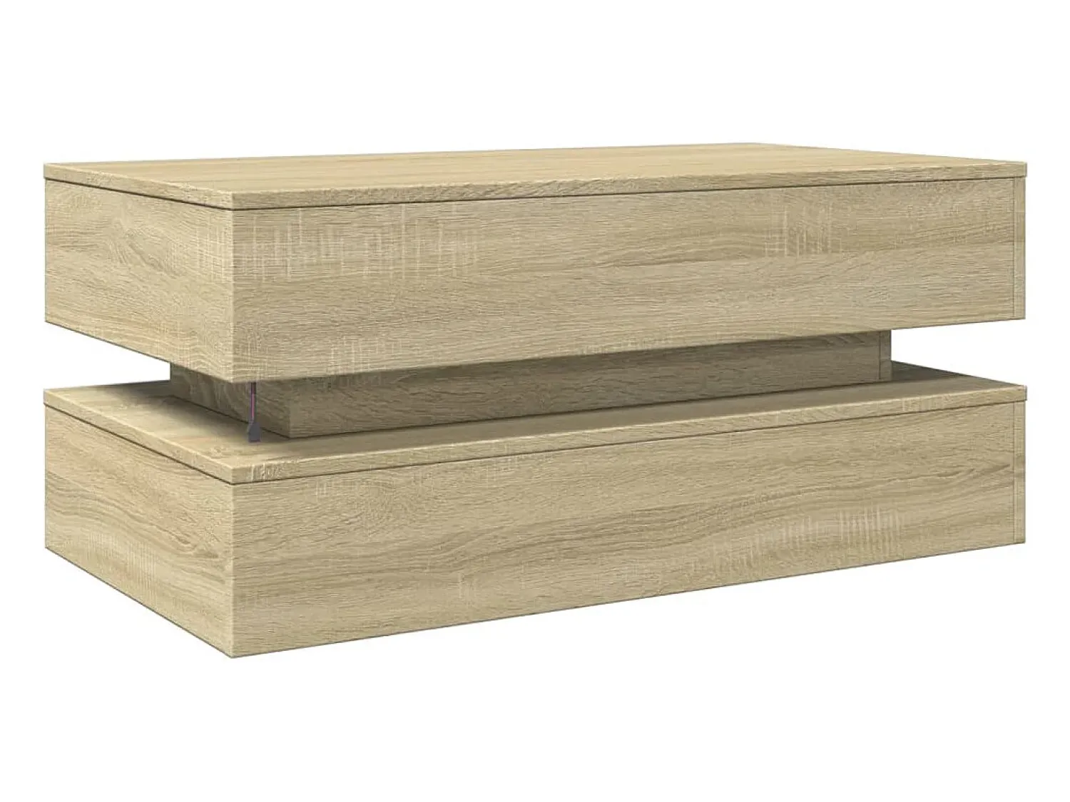 Mesa De Centro|vidaxl Mesa de centro com luzes LED 90x50x40 cm carvalho sonoma Natural claro