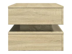 Mesa De Centro|vidaxl Mesa de centro com luzes LED 90x50x40 cm carvalho sonoma Natural claro