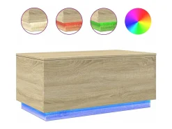 Discount Mesa de centro com luzes LED 90x50x40 cm carvalho sonoma PT583107 Castanho