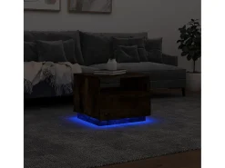Mesa de centro com luzes LED 50x49x40 cm carvalho fumado PT975051^ Mesa De Centro