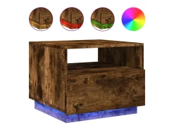 Mesa de centro com luzes LED 50x49x40 cm carvalho fumado PT975051^ Mesa De Centro