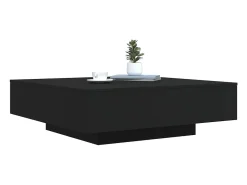 Mesa De Centro| Mesa de centro com luzes LED 100x100x31 cm PT535068 Preto