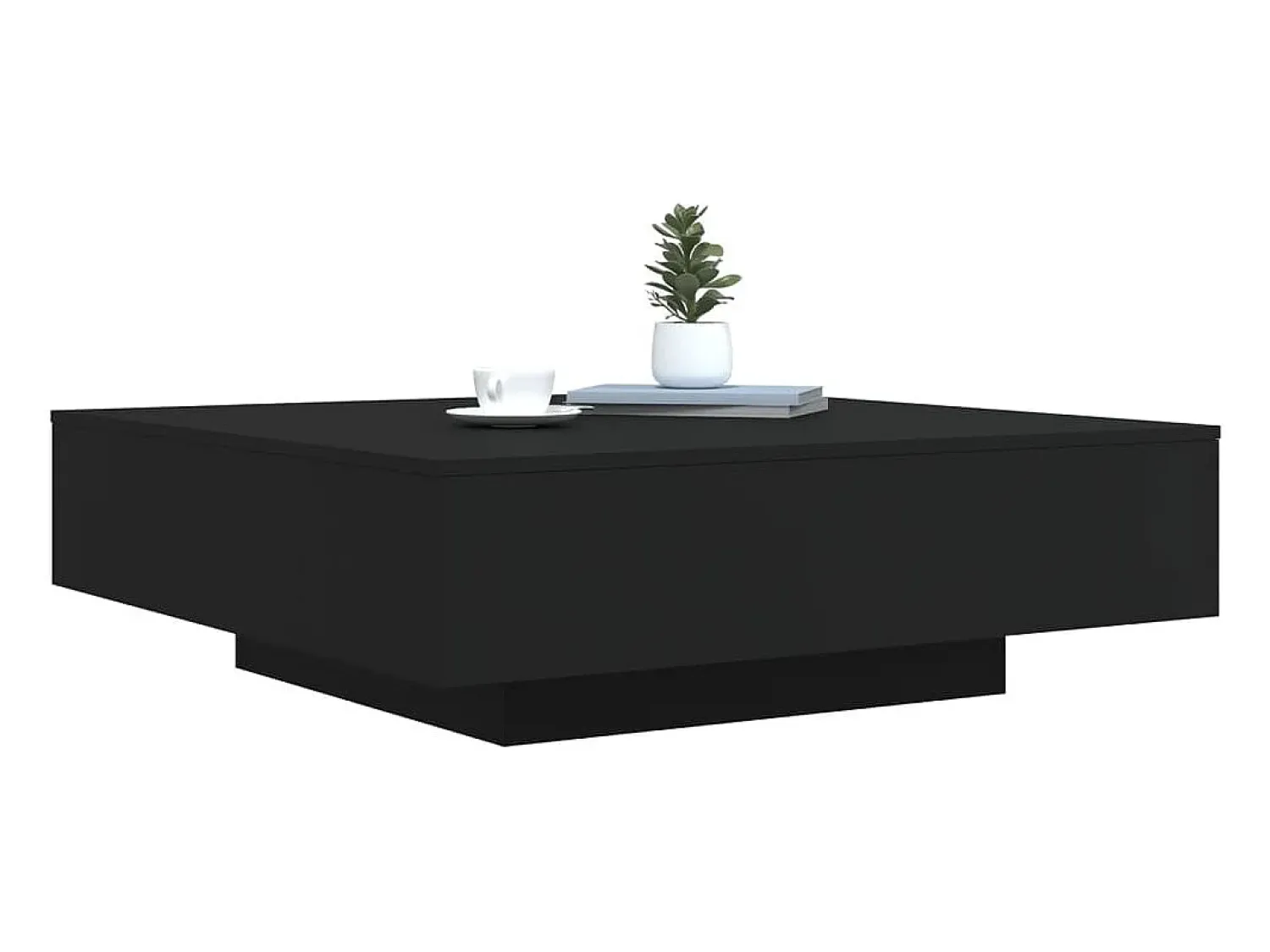 Mesa De Centro| Mesa de centro com luzes LED 100x100x31 cm PT535068 Preto