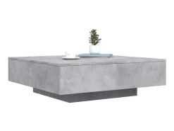 Online Mesa de centro com luzes LED 100x100x31 cm cimento PT969960 Cinzento