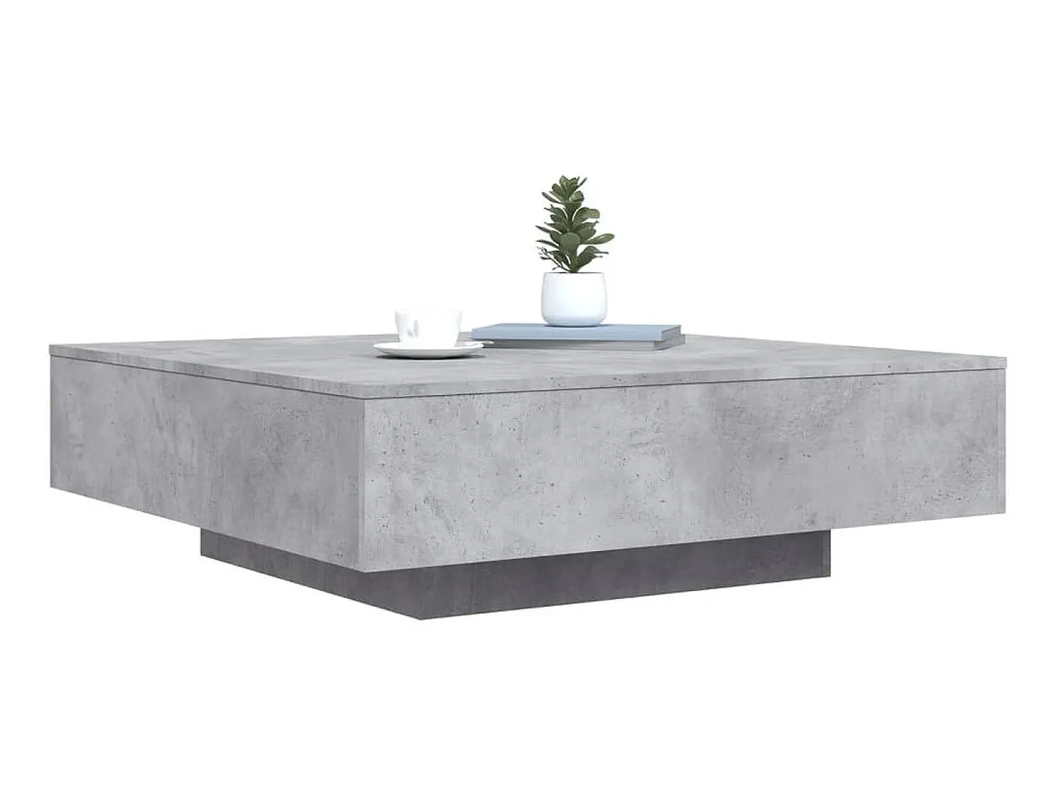Online Mesa de centro com luzes LED 100x100x31 cm cimento PT969960 Cinzento