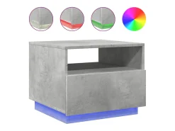 Mesa De Centro| Mesa de centro com luzes LED 50x49x40 cm cimento PT934526 Cinzento