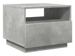 Mesa De Centro| Mesa de centro com luzes LED 50x49x40 cm cimento PT934526 Cinzento