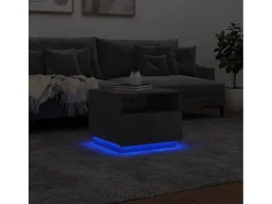 Mesa De Centro| Mesa de centro com luzes LED 50x49x40 cm cimento PT934526 Cinzento