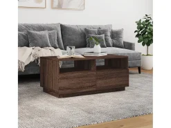 Mesa De Centro* Mesa de centro com luzes LED 90x49x40 cm carvalho PT145224 Castanho
