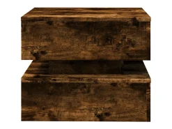 vidaxl Mesa de centro com luzes LED 50x50x40 cm carvalho fumado^ Mesa De Centro
