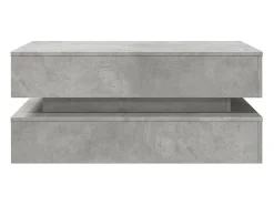 Sale vidaxl Mesa de centro com luzes LED 90x50x40 cm cimento Cinzento