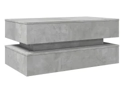 Sale vidaxl Mesa de centro com luzes LED 90x50x40 cm cimento Cinzento