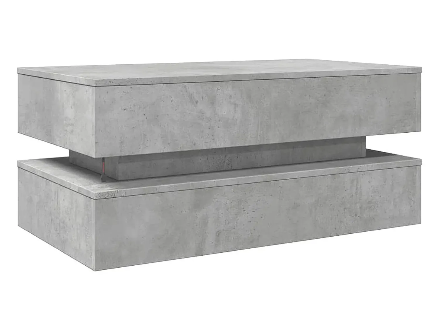 Sale vidaxl Mesa de centro com luzes LED 90x50x40 cm cimento Cinzento