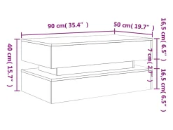 Sale vidaxl Mesa de centro com luzes LED 90x50x40 cm cimento Cinzento