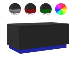 Mesa De Centro* Mesa de centro com luzes LED 90x50x40 cm PT893125 Preto