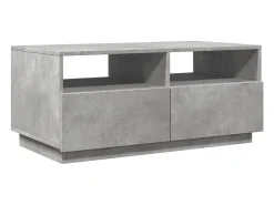 Clearance Mesa de centro com luzes LED 90x49x40 cm cimento PT739660 Cinzento